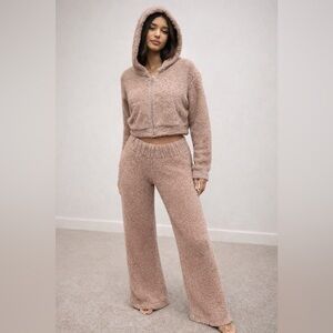 SKIMS Cozy Teddy Sherpa Zip Hoodie & Pants Matching Lounge Set